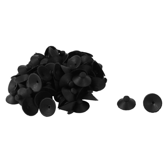 Unique Bargains Ventouse à Clip en Caoutchouc pour Aquarium et Bac à Poissons, Noire, Diamètre 20 mm, 100 Pcs