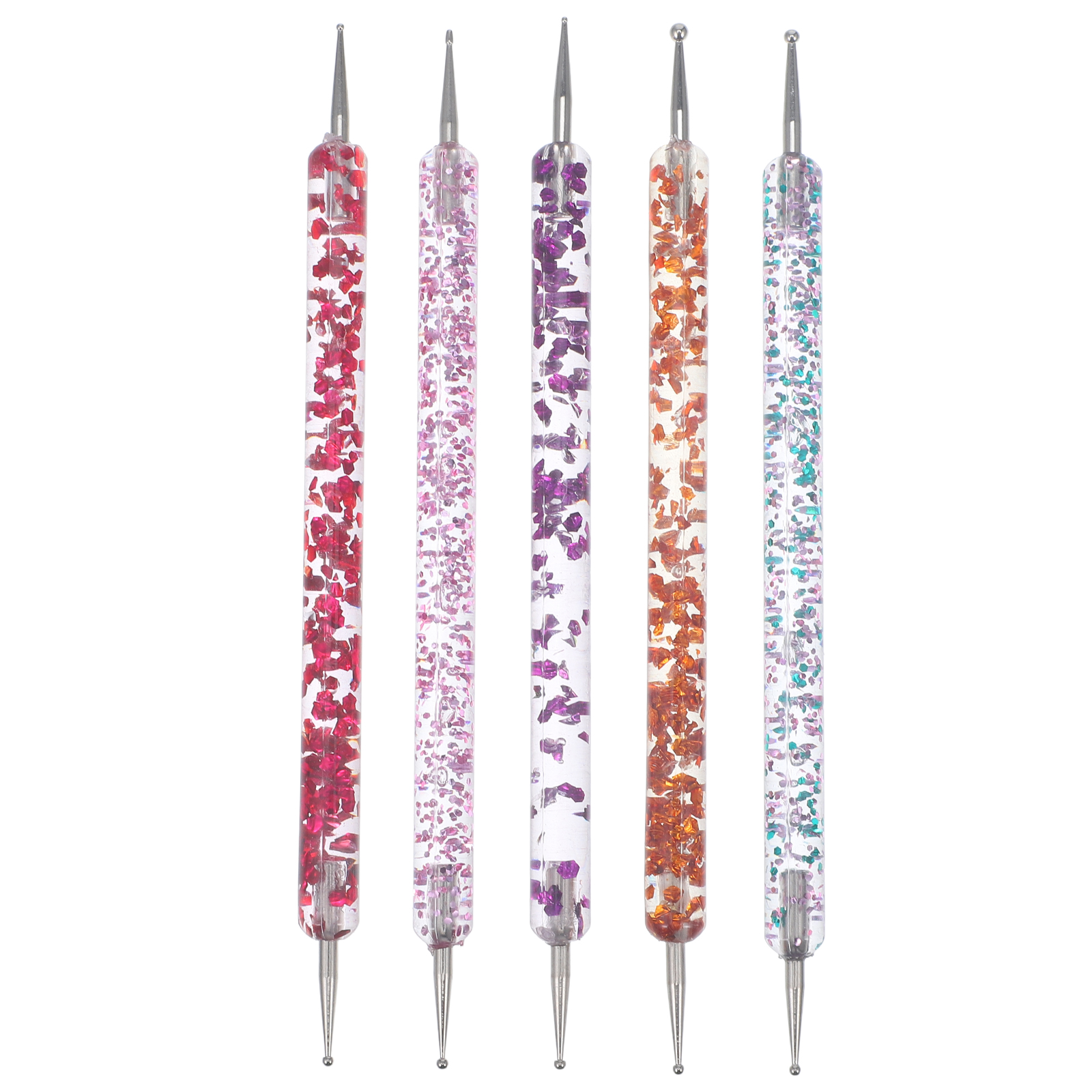 SHISUYAN 5Pcs Nail Decorating Kit With Dual-Ended Dotting Pens For Beginners And Women