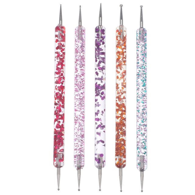 SHISUYAN 5Pcs Nail Decorating Kit With Dual-Ended Dotting Pens For Beginners And Women