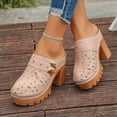 thumbnail image 4 of RXMEKW Pantoufles d'Été pour Femmes, Talons Hauts Fermés Unis à la Mode, 4 of 9