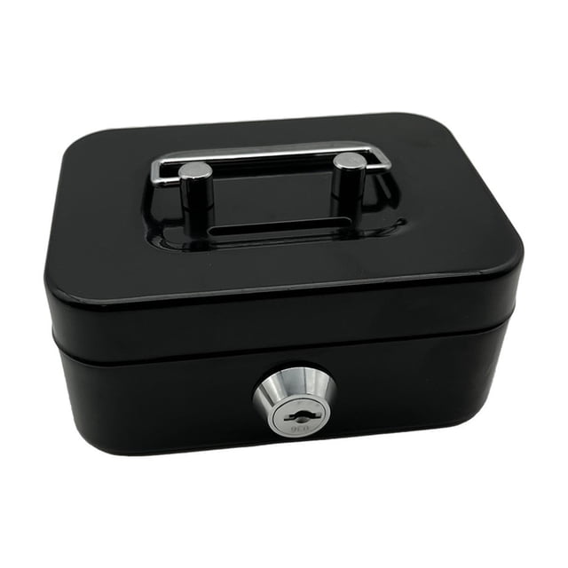 Money Safe Lockable Cash Box with Key,Portable Piggy Box Made of Metal ,Office Key Storage