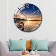 thumbnail image 4 of Tempered Glass Quartz Silent Wall Clock Bedroom vintage clock Decoration Sunset, 4 of 7