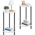 thumbnail image 1 of Table d'Appoint Ronde pour Salon, Ensemble de 2 Tables de Bout Blanches pour Salon, Table d'Accent pour Petits Espaces, Table de Nuit Ronde pour Chambres, 1 of 9