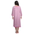 thumbnail image 3 of Moomaya Coton Femme Longueur Genou Manches 3/4 Chemise de Nuit Imprimée Tenue de Nuit, 3 of 5