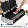 thumbnail image 2 of AKDSteel Commercial Panini Grill, 1800w Electric Sandwich Maker With 9"x9" Full Grooved Enamel Plate And Temp Control, 2 of 8