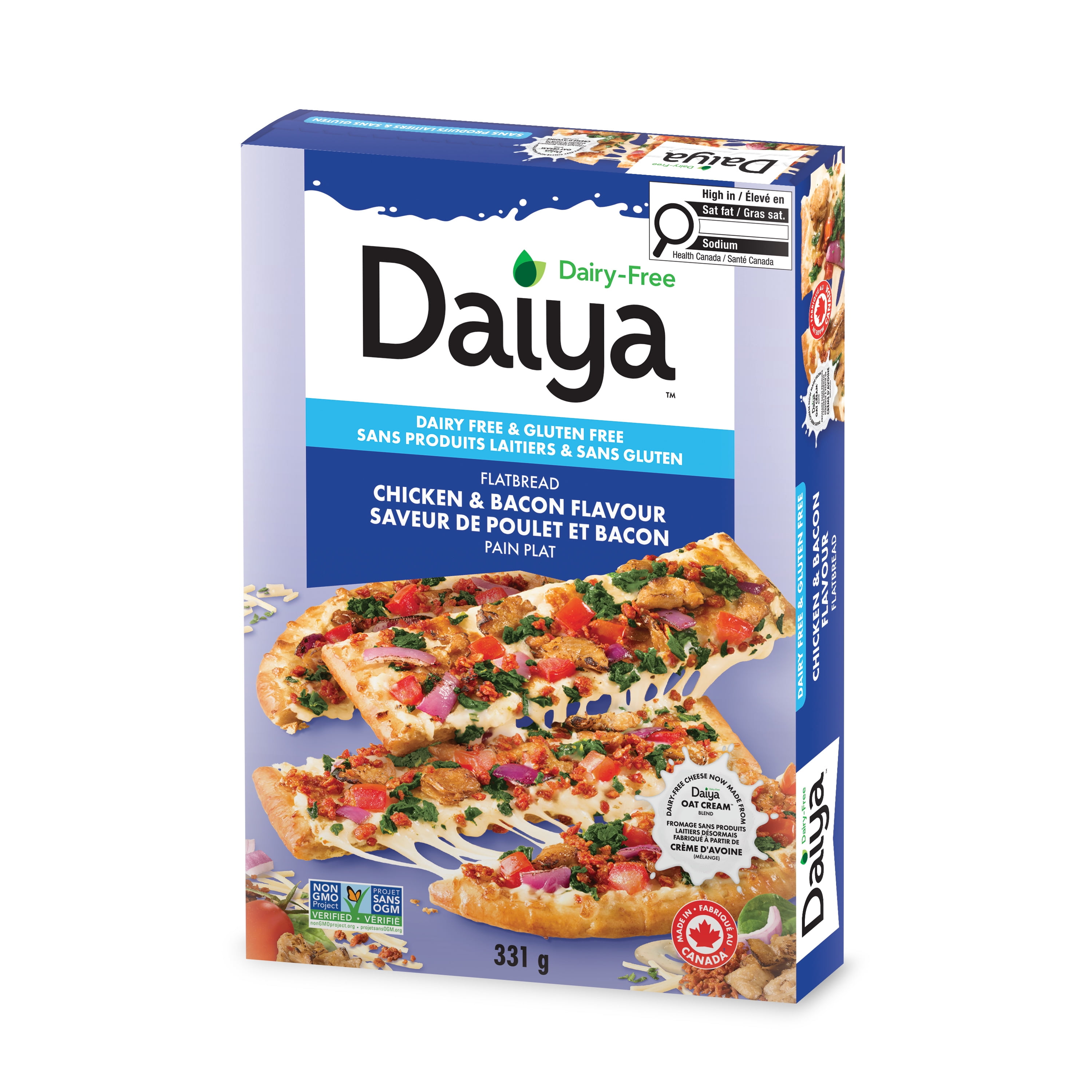 Daiya pain plat au poulet et bacon sans viande, aromatisé au ranch et sans produits laitiers, végétalien (surgelée) 331g