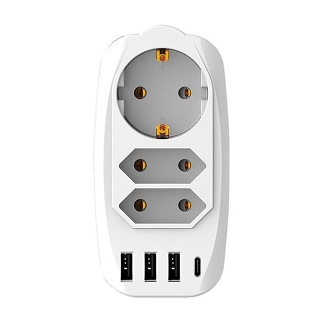 USB Wall Charger,With USB 7 In 1 Strip Outlet Wall USB Adapter,Multi Device Charger Organizer Compatible With Tablet And Cell Phone ,Easy to Use