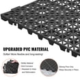 thumbnail image 3 of VEVOR Interlocking Tile 50PCS Black, Drainage Tiles 12" x 12" Splicing, Soft PVC Interlocking Drainage Floor Tiles, Non-Slip Drainage Holes for Restroom, Bathroom, Kitchen, Pool, Wet Areas, 3 of 9