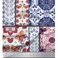 thumbnail image 1 of Soimoi Silk Fabric Mandala & Paisley Patchwork Fabric Prints by Yard 42 Inch Wide, 1 of 3