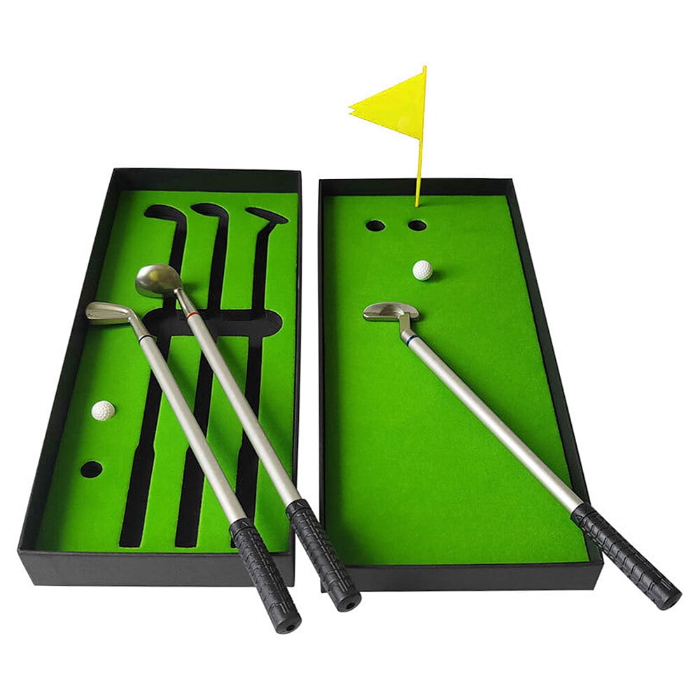 Desktop Golf Pen Toy Set Portable Tabletop Golf Ballpoint Pen Flag Set Mini Desk