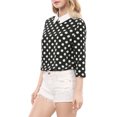 thumbnail image 4 of INSPIRE CHIC Blouse à Col Peter Pan Contrastant pour Femmes, Rentrée Scolaire, Manches 3/4, Chemises, TG, Noir, 4 of 8