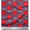 thumbnail image 1 of Soimoi Crepe Silk Fabric Floral & Bee Insects Decor Fabric Printed Yard 42 Inch Wide, 1 of 3