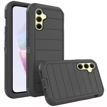 Asuwish Compatible with Samsung Galaxy A35 5G Phone Case Hybrid Rugged Shockproof Hard Protective Drop Proof Full Body Heavy Duty Mobile Cell Cover for A 35 35A A355G Women Men Black
