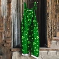 thumbnail image 2 of QATAINLAV Wide Leg Linen Jumpsuits for Women St Patricks Day Outfits Funny Graphic Spaghetti Strap Rompers One Piece Pants with Pockets Green XXXXL Today Prime Sales, 2 of 6