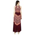 thumbnail image 3 of Phagun Summer Abstract Print Maroon Dress Women Casual Sundress - Choose Size, 3 of 4