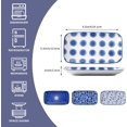thumbnail image 4 of Rectangle Serving Plates Set - 9.5 Inch Large Rectangular Ceramic Dinner Pasta Dessert Dishes for Sushi Salad Appetizer - Oven Microwave Dishwasher Safe - Set of 4 - Vintage Blue, 4 of 8