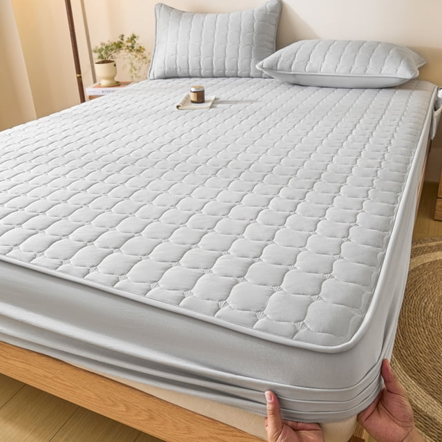 Todays Clearance Deals Prime! Quilted Waterproof Mattress Protector Set Ice Silk Cooling Bed Cover