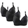 thumbnail image 2 of Timegard 3pc Bras for Women No Underwire Plus Size Adjustable Strap Ruched Comfort Everyday Bralette, 2 of 4