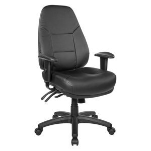Chaise arrière multi-fonctions Deluxe en cuir noir Dillon
