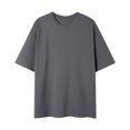 thumbnail image 4 of Birdeem Shirts for Men Mens Summer Casual Solid Color Fitting Short Sleeved Round Neck Shirts, 4 of 9