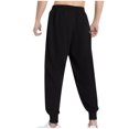 thumbnail image 4 of FAIWAD Men's Drawstring Elastic Waist Baggy Sweatpants Straight Leg Elastic Close Bottom Track Pants, 4 of 4