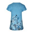 thumbnail image 4 of TopLLC Chemises Fluides Grande Taille pour Femmes Été Décontracté Floral Col Rond Manches Courtes Blouses Imprimé Floral Mignon Tunique Ample, 4 of 5