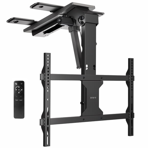 VIVO Support TV Électrique Noir Rabattable au Plafond pour Écrans de 37 à 70 Pouces