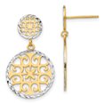 thumbnail image 1 of Boucles d'Oreilles Pendantes en Or Jaune Plaqué Rhodium 14K et Diamants Rhodiés, 1 of 2