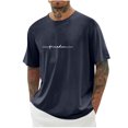thumbnail image 1 of Chemises pour Hommes, Hommes Imprimé Col Rond Décontracté Mode Manches Courtes Blouses Col Rond Chemises, 1 of 5
