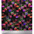 thumbnail image 1 of Soimoi Rayon Fabric Leaves & Rose Floral Decor Fabric Printed Yard 56 Inch Wide, 1 of 3