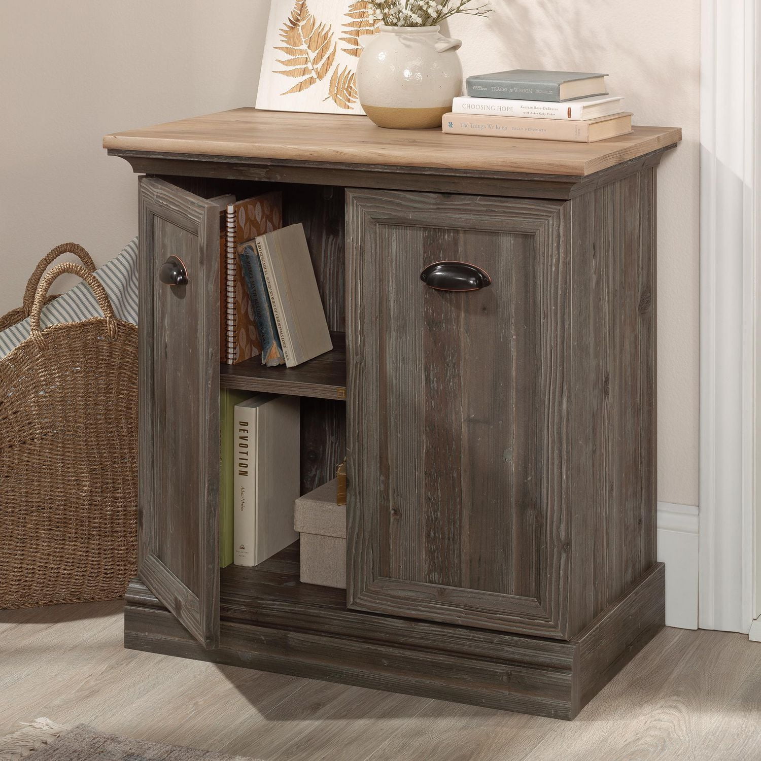 Sauder La Collection Sonnet Springs Meuble d’appoint, Finition Pebble Pine, 435766