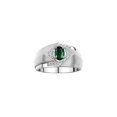 thumbnail image 1 of RYLOS Mens Rings Sterling Silver Ring 6X4MM Oval Shape Gemstone & Diamond Ring Green Sapphire September Birthstone Rings For Man Silver Rings, Size 12, 1 of 7