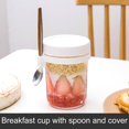 thumbnail image 2 of 10oz Overnight Oats Jars with Lid and Spoon Portable Airtight Oatmeal Container with Measurement Marks Mason Jars with Lid for Cereal On The Go Container, 2 of 8
