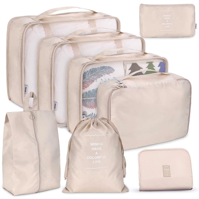 Amdohai Storage Bags 8PCS Set Travel Organizer Suitcase Packing Set Storage Cases Portable Luggage Organizer Clothes Shoe Tidy Pouch Bag