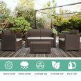 thumbnail image 4 of Costway 4PCS Patio Sofa Loveseat Cushioned Made In Italy Brown, 4 of 9