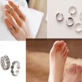 thumbnail image 2 of LEEYNEER 12Pcs Silver Alloy Adjustable Toe Rings Jewelry Foot Retro Style  Women, 2 of 6
