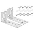thumbnail image 1 of Unique Bargains Attaches d'Angle en L, Lot de 2 80x30x40 mm - Code d'Angle Galvanisé Ajustable à 90 Degrés, pour Raccommodage de Meubles (Argent), 1 of 7
