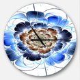 thumbnail image 1 of DesignArt Dark Blue Fractal Flower Large Wall Clock, 1 of 2