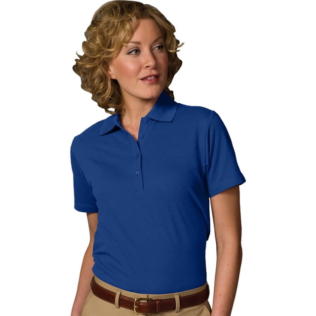 Edwards Garment Women's Short Sleeve Soft Touch Polo Medium Royal