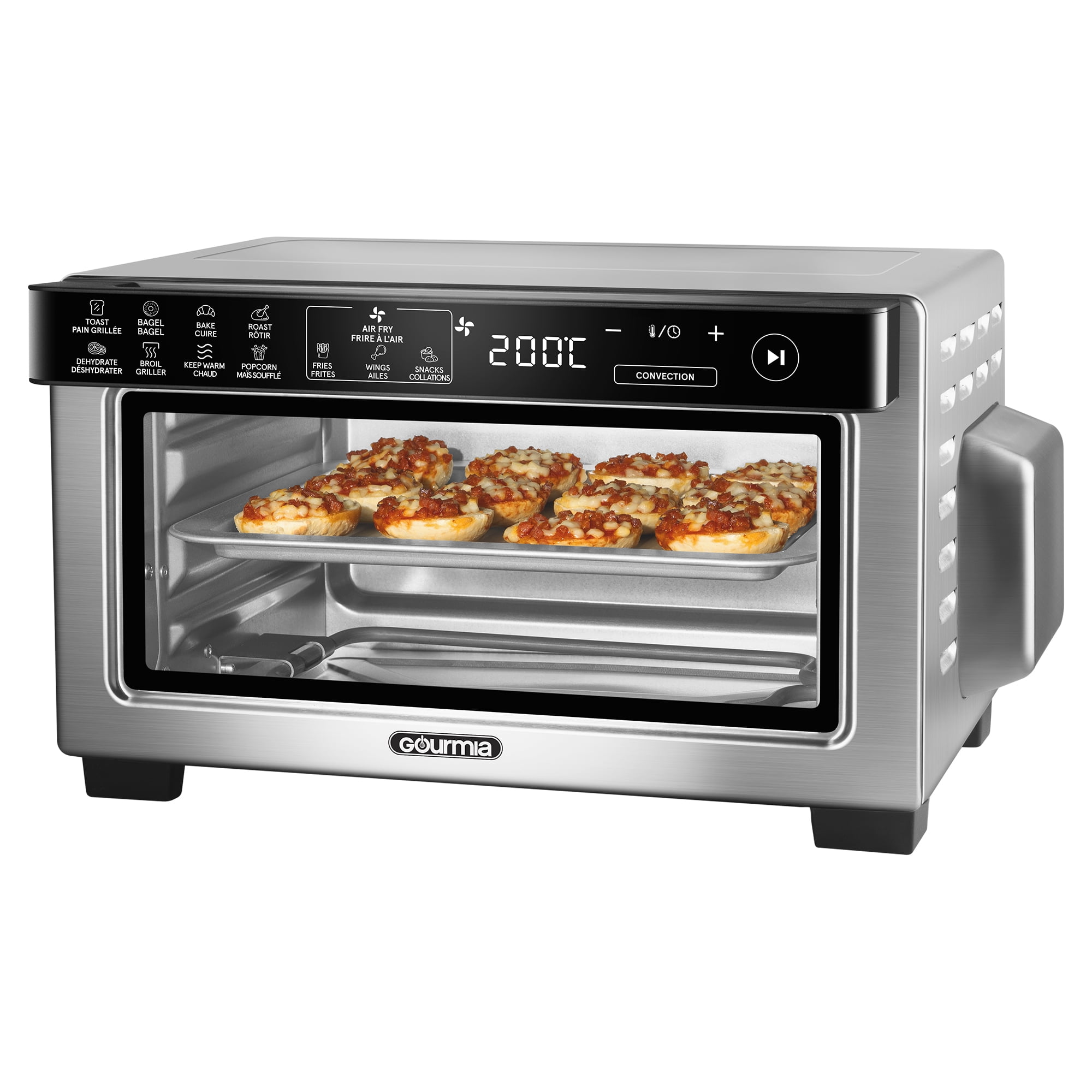 Gourmia 4-Slice Digital Air Fryer Oven, 0.4 Cu. ft. Capacity, Stainless Steel