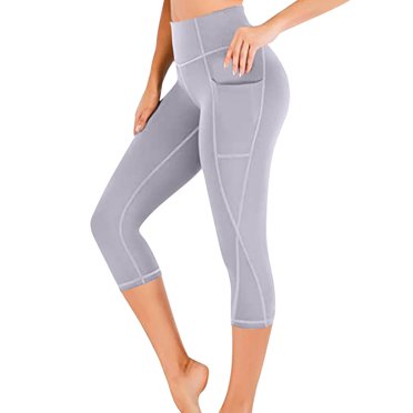 WMTBSRSW Women's Capri Yoga Pants with Pockets Quick Dry Capris Swim Leggings High Waisted Legging for Workout