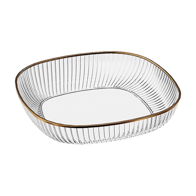 Birdeem Four Pack Transparent Pet Tableware Squared Household Living Room Kitchen Boned Dish Snack Dish Fruit Plates Vegetable Plates Set