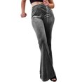 thumbnail image 1 of Honganda Women’s Velvet Flare Pants Solid Color Slim Fit Bell-Bottom Trousers Bootcut Pants, 1 of 8