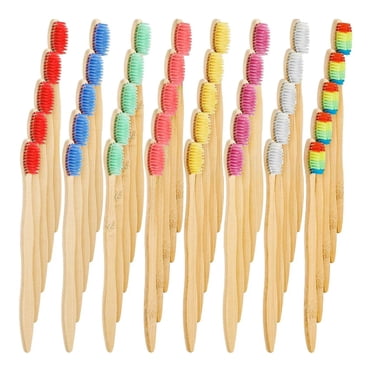 Bamboo Toothbrushes (40 Pack) | BPA Free Soft Bristles Eco-Friendly, Natural Toothbrush Set Biodegradable & Compostable Charcoal Wooden