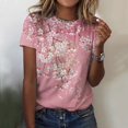 thumbnail image 1 of jovatis Hauts pour Femmes Tendance 2024, T-Shirt Imprimé de Mode pour Femmes à Manches Courtes, Blouse à Col Rond, Hauts Décontractés, 1 of 4
