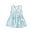 thumbnail image 2 of LSLJS Robe Soleil pour Tout-Petit Fille, Fleurs Sauvages, Robe de Plage Bord de Mer, Tenue Salopette une-Pièce, Robes pour Filles ( 5-6 Ans, Bleu ), 2 of 9