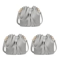 thumbnail image 2 of Maytalsory Chic Small Shopping Bucket Shoulder Bag Drawstring Purse Handbag Blue Gray 22x11x19CM 3Set, 2 of 6