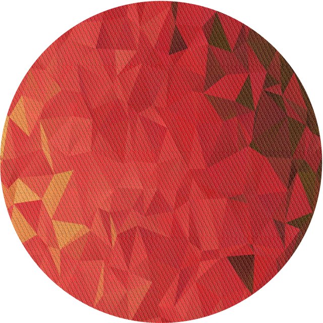 Ahgly Company Tapis Rond Lavable en Machine Intérieur Transitionnel Rouge Lave, 7 Pieds Rond