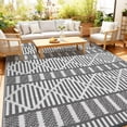 thumbnail image 4 of Garvee 8'x10' Outdoor Rug Waterproof Outdoor Patio Rug Mat, Reverisble Plastic Straw Outdoor Rug for RV Camping Picnic Beach Balcony, Grey and White, 4 of 6