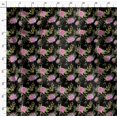 thumbnail image 4 of Soimoi Tissu en Coton Cambric Noir Imprimé Feuilles & Roses au Mètre 58 Pouces de Large, 4 of 5